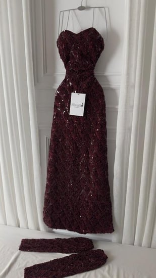 فستان سهره  برغندي