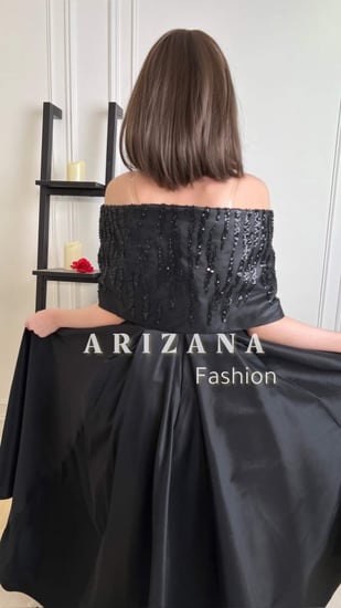 فستان  اسود طويل