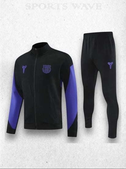 ترنك تمرين برشلونة الاسود سحاب 26/25