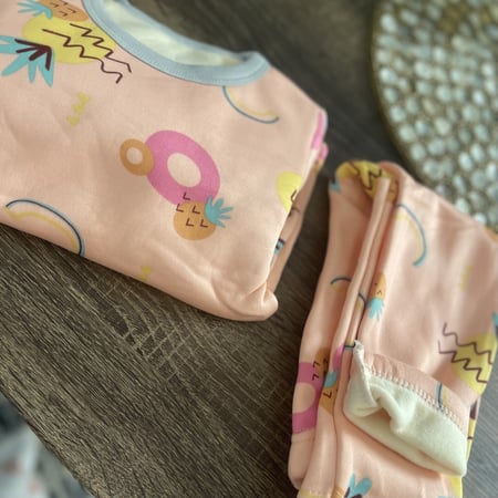 بجامة برسومات بنوتات مبطن (شتوي)