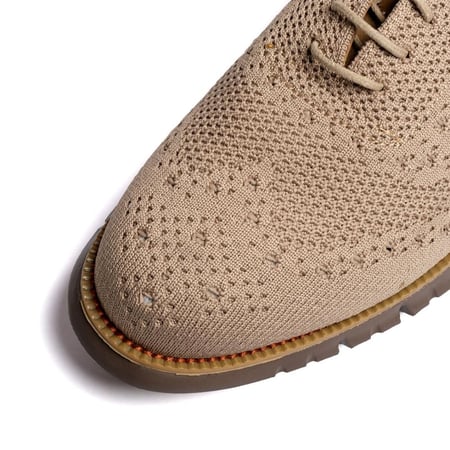 أكسفورد قماشي لون بيج – خفيف التهوية بنعل رياضي