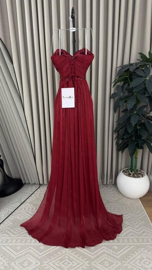 فستان سهرة شيفون ناعم لمعه