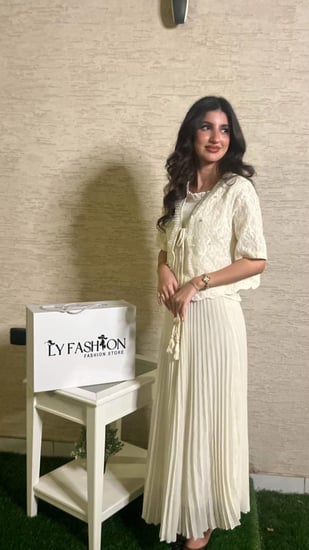 طقم سهرة منفصل بلوزه وتنورة