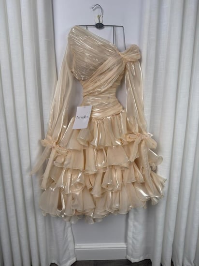 فستان ميدي لمعة كرنكل طبقات