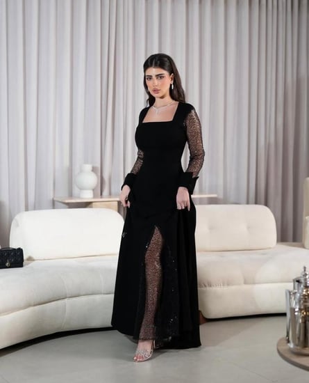 فستان سهرة كرب مع شك لمع