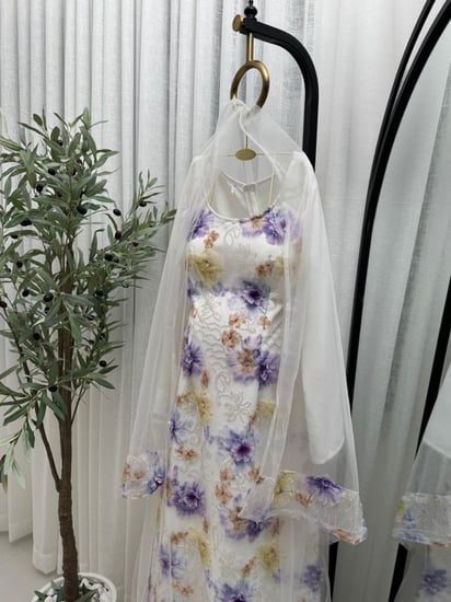 فستان سهرة مشجر