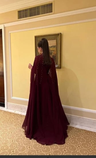 فستان سهرة جورجيت تطريز يدوي