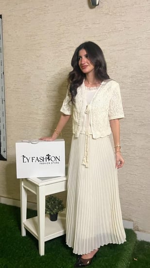 طقم سهرة منفصل بلوزه وتنورة