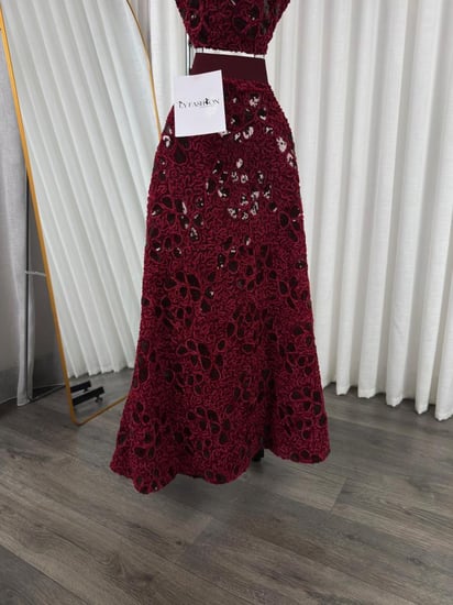 طقم سهرة منفصل بلوزه وتنورة