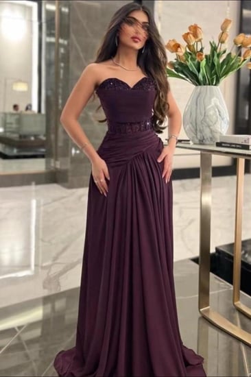 فستان سهرة موف فخم