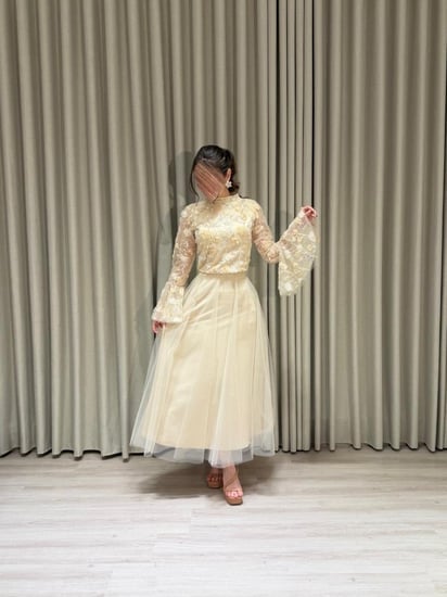 طقم سهرة منفصل بلوزه وتنورة