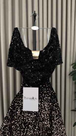 فستان سهرة ترتر لونين