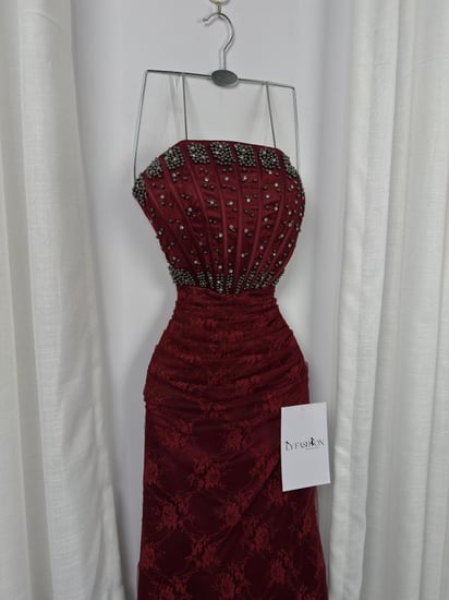 فستان سهره عودي تطريز دقيق