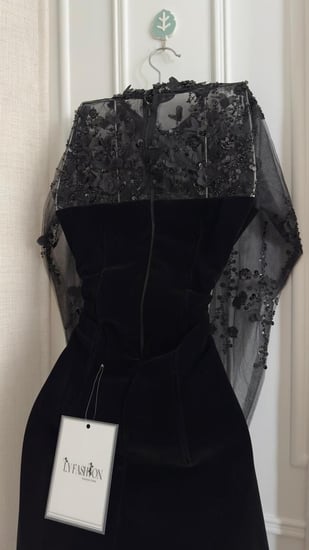 فستان سهرة أسود جوخ كلفه سهرة فخم