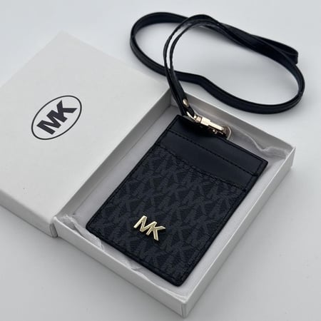 حامل بطاقات عمل مايكل كورس MK اسود
