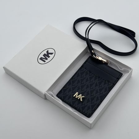 حامل بطاقات عمل مايكل كورس MK اسود