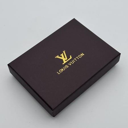 حامل بطاقات عمل لويس فيتون اسود وبني