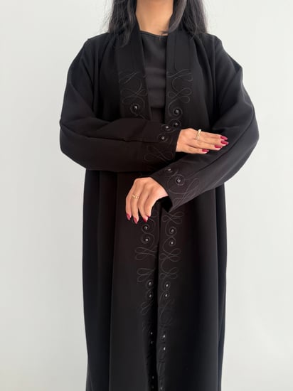 عباية صيفية كريب إندونيسي مع تطريز ولمسات لولو