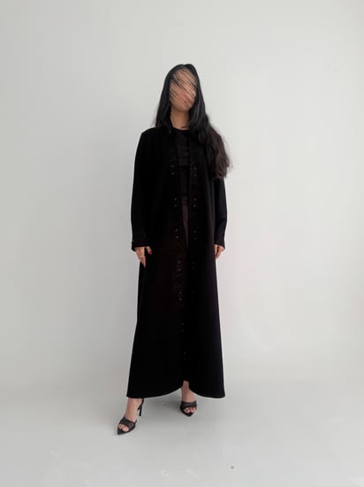 عباية صيفية كريب إندونيسي مع تطريز ولمسات لولو