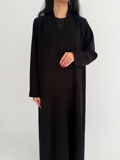 عباية صيفية كريب إندونيسي بقصّة جاكت مع كتفات