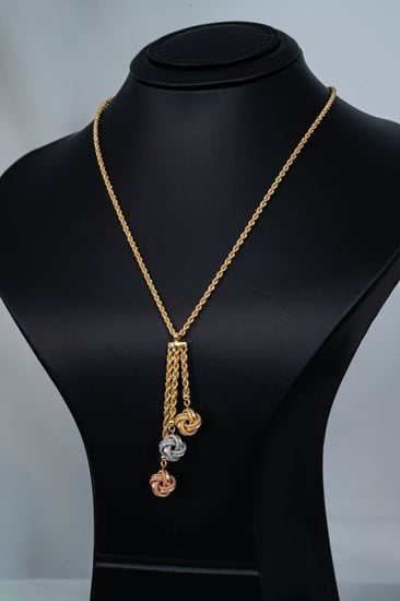 عقد  أطياف الذهب الثلاثية إيطالي – ذهب عيار 18