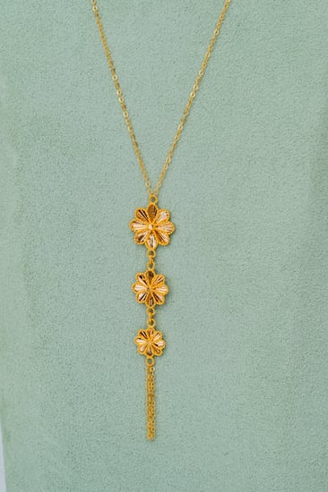 عقد وردة الجوري 3 ادوار – ذهب عيار 21