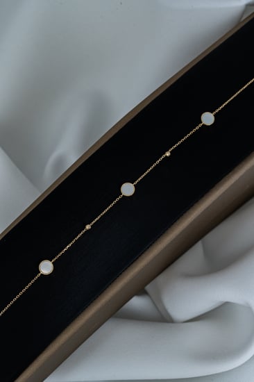 سوارة الكرات البيضاء إيطالي – ذهب عيار 18