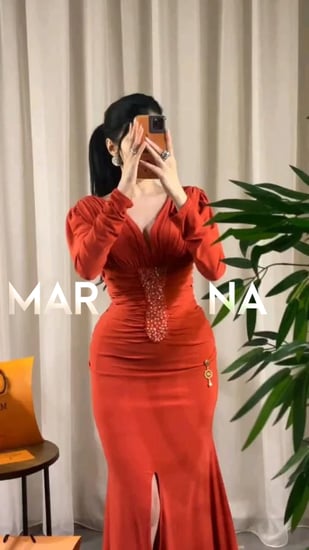 فستان  نانسي (فستان سهرة برتقالي)