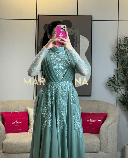 فستان جواهر (فستان تيفاني كلفه شك سهره وجورجيت)