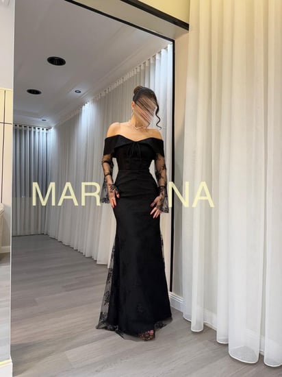 فستان ماريس (فستان اسود دانتيل فرنسي )