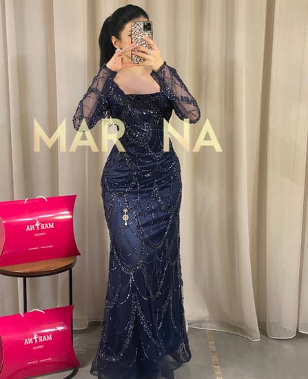 فستان لمياء الكحلي (فستان لمياء كلفه شك راقيه انيقه)