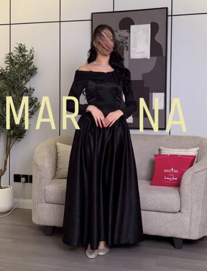 فستان ناي (فستان اسود تفته سيلا اكتاف جورجيت )