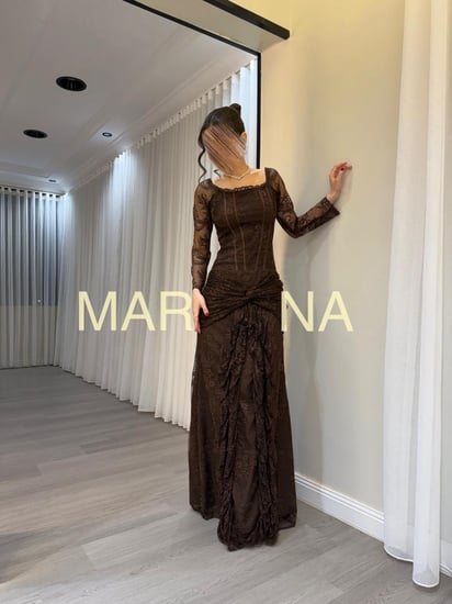 فستان ميلاف (فستان موكا دانتيل فرنسي)