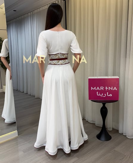 فستان دانتيلا (فستان سكري سي واي خصر تطريز كمبيوتر)