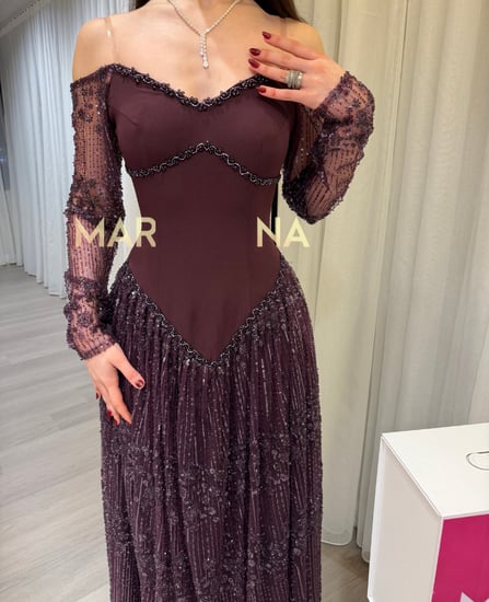 فستان بشاير (فستان توتي صدريه باربي وتطريز يدوي وكلفه شك سهره راقيه)