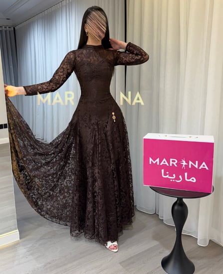 فستان نيفا (فستان موكا دانتيل فرنسي)