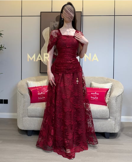 فستان رهايف (فستان عودي دانتيل فرنسي)