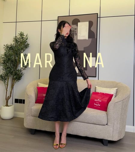 فستان كيان(فستان اسود دانتيل فرنسي )