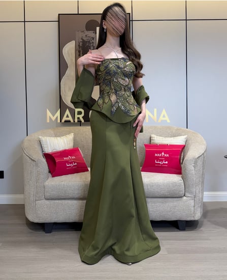 فستان ديفا (فستان باربي زيتي صدريه كورسيه شك سهره وشال باربي)