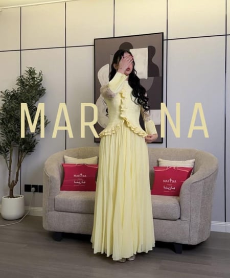 فستان ميرا (فستان ليموني صدريه دانتيل بوليسيه و جورجيت)