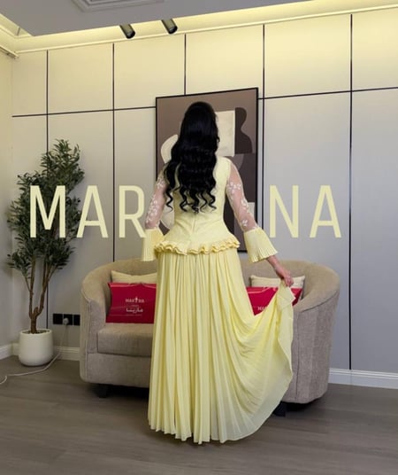 فستان ميرا (فستان ليموني صدريه دانتيل بوليسيه و جورجيت)