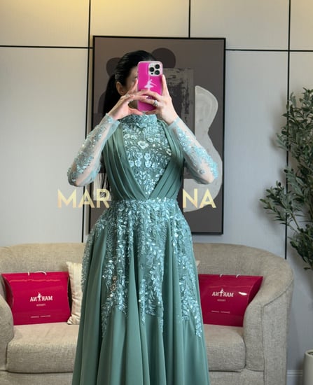 فستان جواهر (فستان تيفاني كلفه شك سهره وجورجيت)