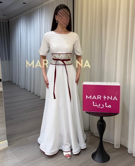 فستان دانتيلا (فستان سكري سي واي خصر تطريز كمبيوتر)