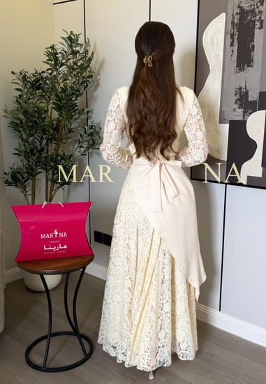 فستان نسمه(فستان بيج دانتيل فرنسي وباربي )