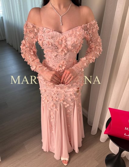 فستان مارتيا البنكي (فستان بنكي شك مزين بالورود تدخيله جورجيت )