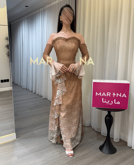 فستان نيار (فستان مموج جبير استرتش فصوص)