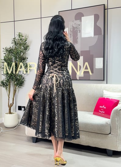 فستان ايلين (فستان اسود دانتيل فرنسي )