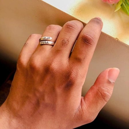 خاتم رجالي بالاسم والتاريخ - متجر راقية
