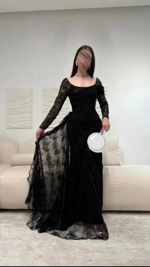 فستان سهرة دانتيل فرنسي