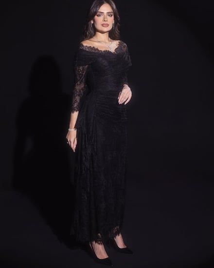 فستان سهرة أسود دانتيل